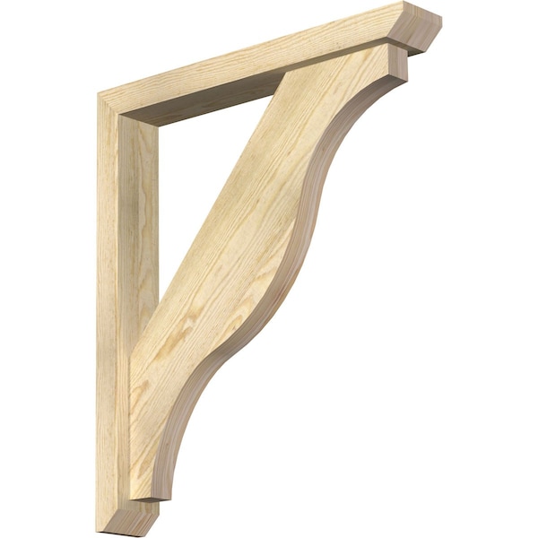 Ekena Millwork Funston Slat Rough Sawn Bracket w/ Offset Brace, Douglas Fir, 4"W x 26"D x 30"H BKT0402X26X30FST06RDF - main